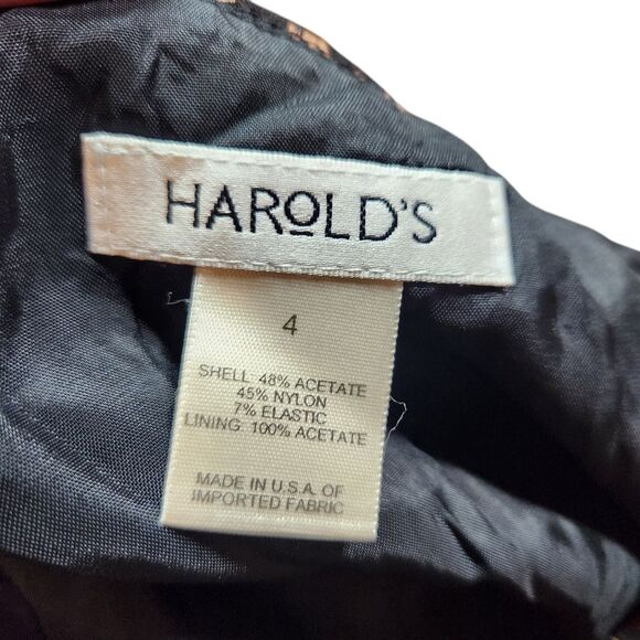 Vintage Y2K Harold's Skirt Leopard Print Brown Black Metallic Slit Ruffle‎ Hem 4 - Picture 9 of 9